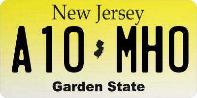 NJ license plate A10MHO