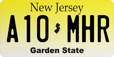 NJ license plate A10MHR