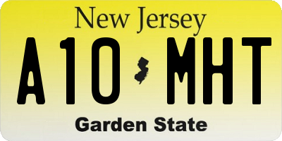 NJ license plate A10MHT