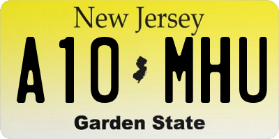 NJ license plate A10MHU