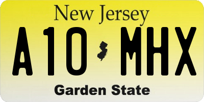 NJ license plate A10MHX