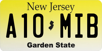 NJ license plate A10MIB