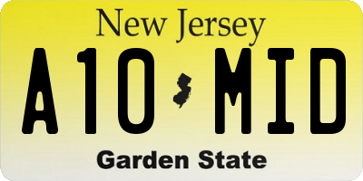 NJ license plate A10MID