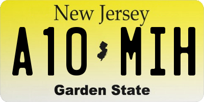 NJ license plate A10MIH