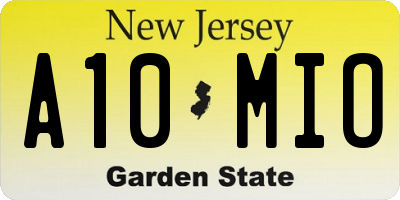 NJ license plate A10MIO