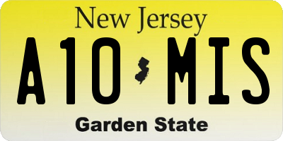 NJ license plate A10MIS