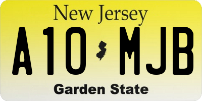 NJ license plate A10MJB