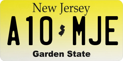 NJ license plate A10MJE