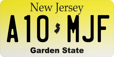 NJ license plate A10MJF