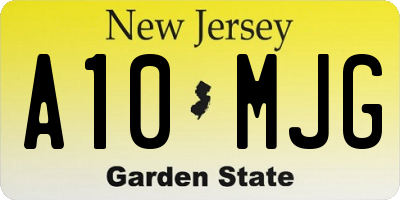 NJ license plate A10MJG