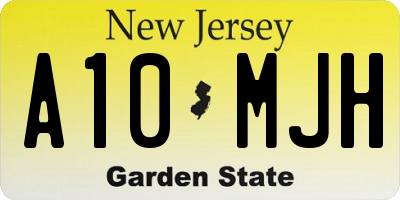 NJ license plate A10MJH