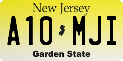 NJ license plate A10MJI