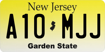 NJ license plate A10MJJ