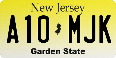 NJ license plate A10MJK