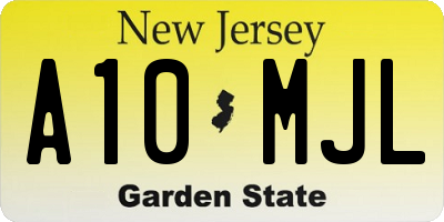 NJ license plate A10MJL