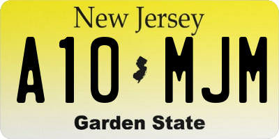 NJ license plate A10MJM