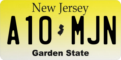 NJ license plate A10MJN