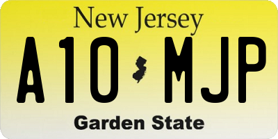 NJ license plate A10MJP