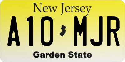 NJ license plate A10MJR