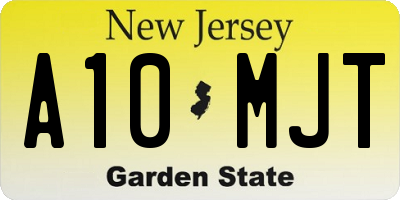 NJ license plate A10MJT