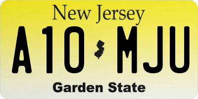 NJ license plate A10MJU