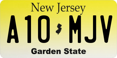 NJ license plate A10MJV