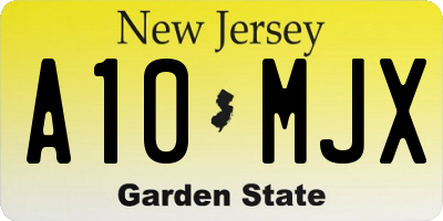 NJ license plate A10MJX