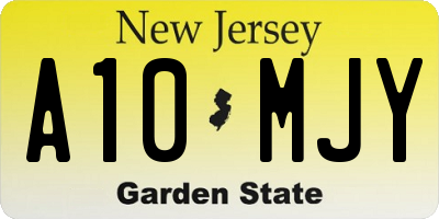 NJ license plate A10MJY