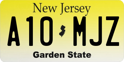 NJ license plate A10MJZ