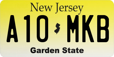 NJ license plate A10MKB