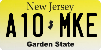 NJ license plate A10MKE