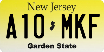 NJ license plate A10MKF