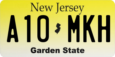 NJ license plate A10MKH