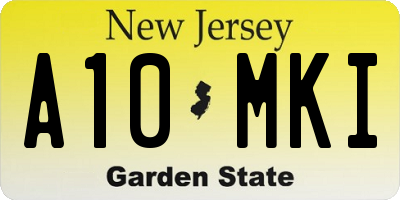 NJ license plate A10MKI