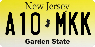 NJ license plate A10MKK