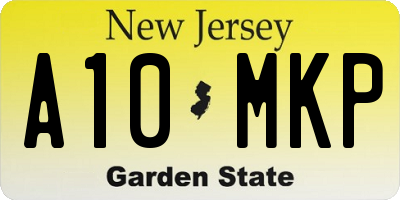 NJ license plate A10MKP