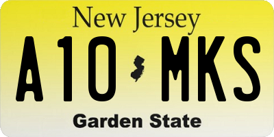 NJ license plate A10MKS