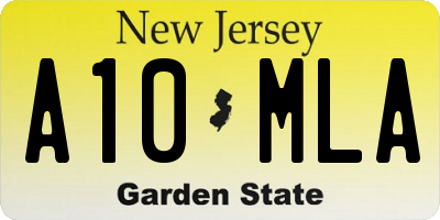 NJ license plate A10MLA