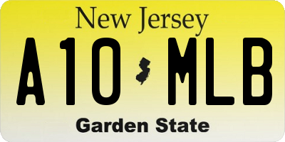 NJ license plate A10MLB