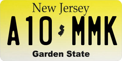 NJ license plate A10MMK