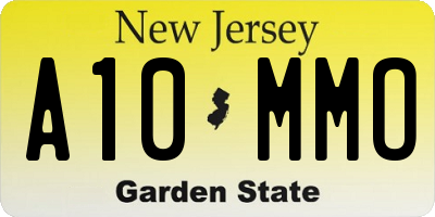 NJ license plate A10MMO