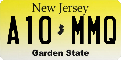 NJ license plate A10MMQ