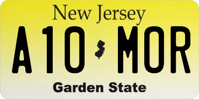 NJ license plate A10MOR
