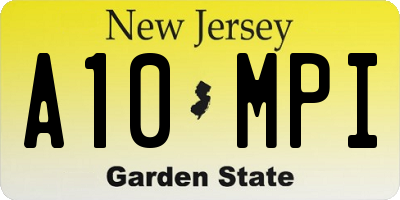 NJ license plate A10MPI