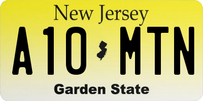 NJ license plate A10MTN