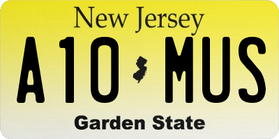 NJ license plate A10MUS