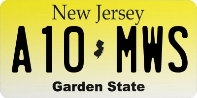 NJ license plate A10MWS