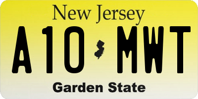 NJ license plate A10MWT