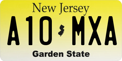 NJ license plate A10MXA