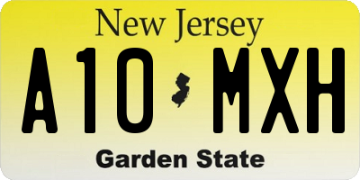 NJ license plate A10MXH